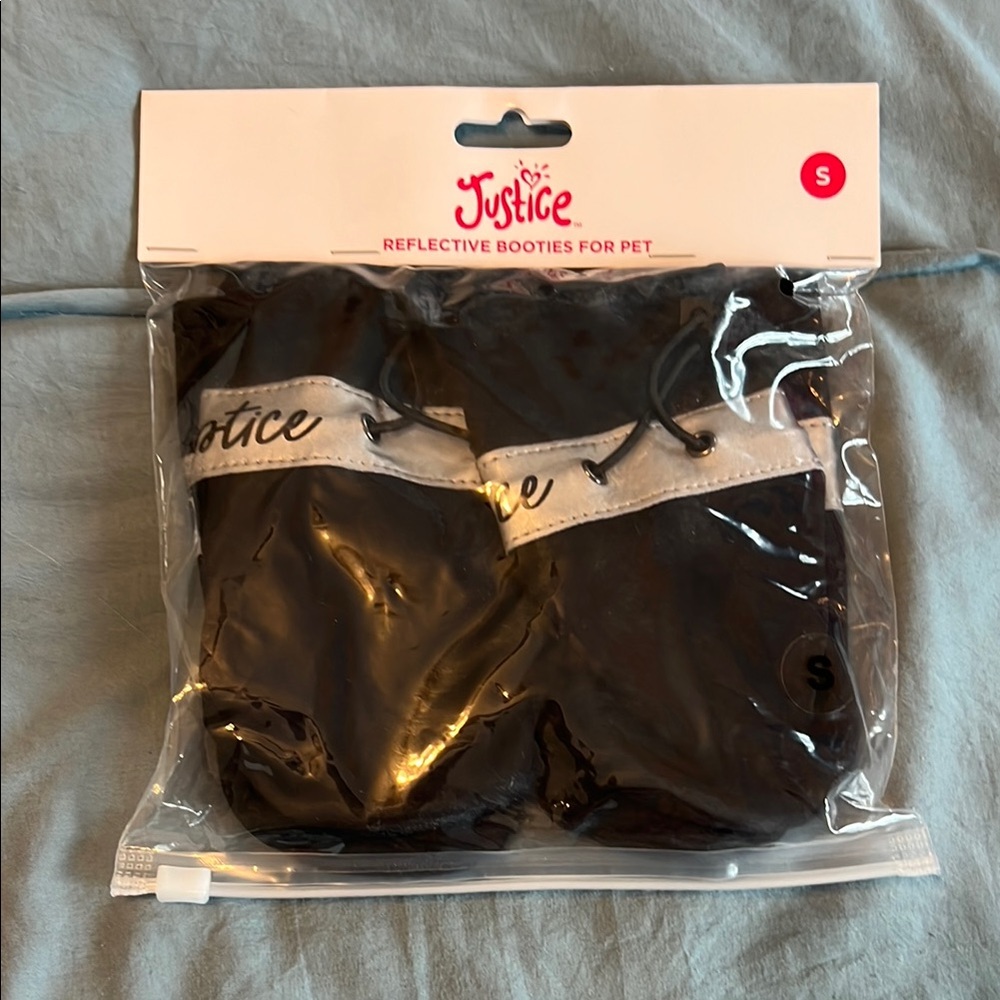 Justice Black Reflective Booties for Pets